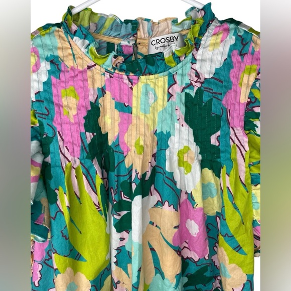 Crosby By Mollie Burch Elsie Top In Spring Meadow Size Medium Flutter Sleeve - Picture 5 of 9